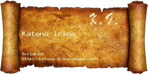 Katona Irina névjegykártya
