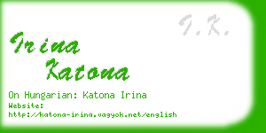 irina katona business card